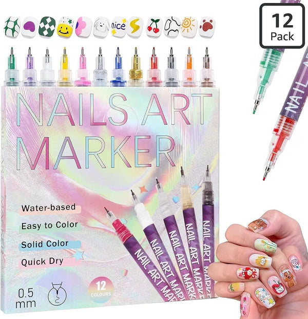 Tiny Canvas, Big Imagination: 12-Colour Nail Art Pen Set