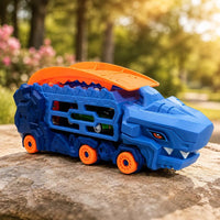 Dino Transporter Truck for Kids 3+ | 2-in-1 Car Carrier & Launch Ramp, 1 Car Included